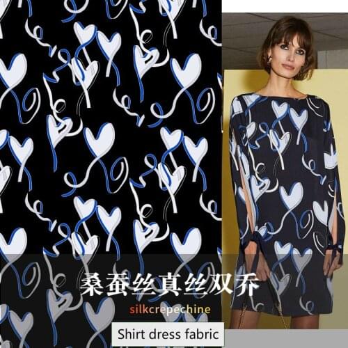 140 cm width silk double joe stretch satin fabric cloth per meter 19mm printed clothing dress spandex fabric alibaba express