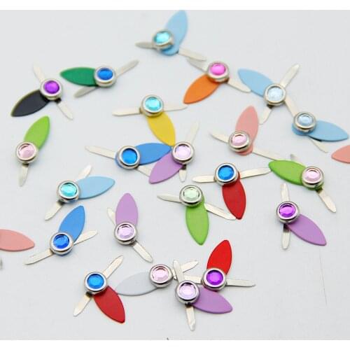 New Mix Color Metal Crystal Brads Rotating Buttons For DIY Album Frame Decor Craft Scrapbooking Embellishment Fastener 60pcs/Lot