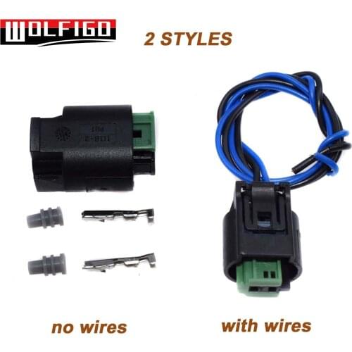 WOLFIGO 1 Set / 10 SetsTemperature Sensor 2 Pin Connector Socket Plug W/ or W/O Wires 1-967644-1,968405-1 For BMW 3 5 7 Series
