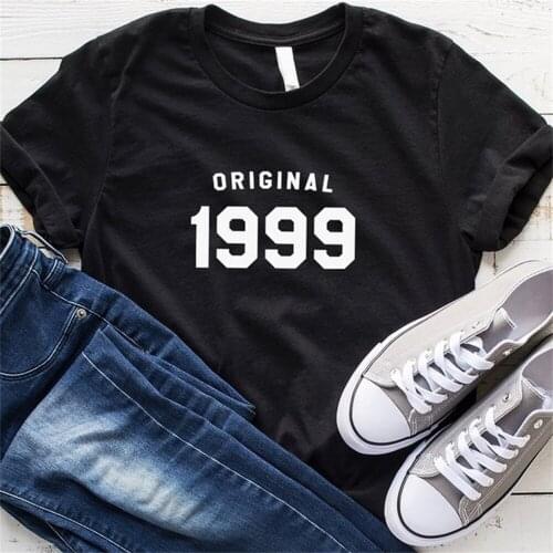 1999 22nd Birthday T-shirt Women Fashion Aesthetic Letter Print Tshirt Casual Shirts Girl Tops