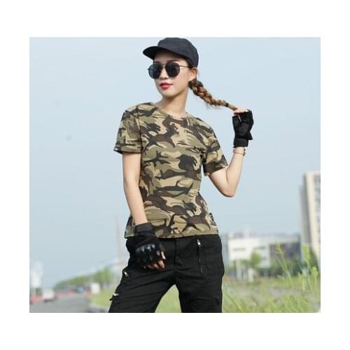 Camouflage Tee Style Fashion T-shirt 2019 Summer Casual Short Sleeve Streetwear Women Tees And Tops