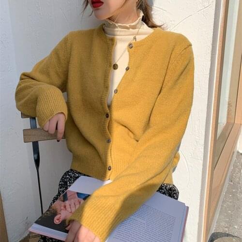 Autumn New Knitting Cardigan Sweaters Fashion V-Neck Long Sleeve Single-Breasted Sweater Casual Streetwear Knit Sweater Coat