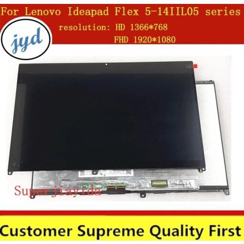 14'' For Lenovo Ideapad Flex 5-14IIL05 81X1 5-14ARE05 81X2 NV140FHM-N4U LCD Screen Display Panel Touch Digitizer Glass Assembly