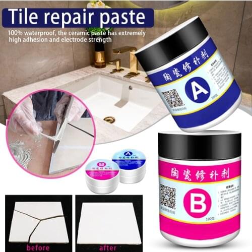 2pcs/set Ceramic Repair Paste Floor Toilet Bathroom Sink Tile Repair Agent Multipurpose ALI88