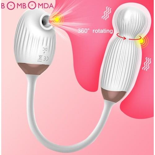 2 In 1 Vibrator Magnetic Motor Sex Machine Gun Sucking Clitoral Stimulator Rotation Dildos Vibrator Sex Toys For Women Vagina Ba