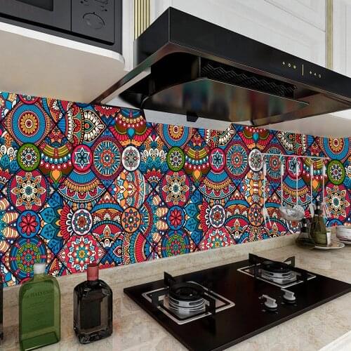20 Pcs Colorful Retro Pattern Stickers PVC Tile Floor Sticker Wall Sticker Living Room Decor Home Decoration Accessories
