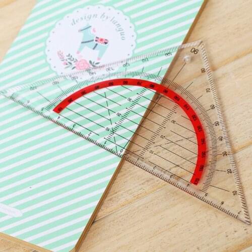 200PC Students Stationery Office Multi-function Set Square Triangle Multifunctional Ruler Protractor Triangle Coordinate