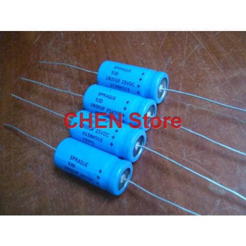 4pcs/10pcs U.S SPRAGUE 53D 25V2800UF 20X42MM axial filter electrolytic capacitor 2800UF 25V replace 3300UF