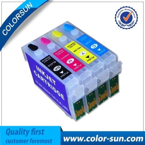 4 pcs T1321- T1324 Refillable Ink Cartridge For Epson Stylus N11 NX125 Printer With Auto Reset Chips