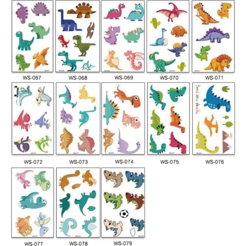 70 Tattoos (Pack of13 Sheets) Waterproof Dinosaur StickersTemporary Tattoos Kids