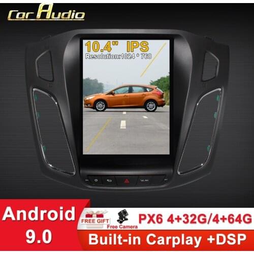 10.4 inch Android 9 Car Stereo Radio Head Unit GPS Navi for Ford Focus 2012 2013 2014 2015 Support OBD2 Rearview Camera PX6 DPS