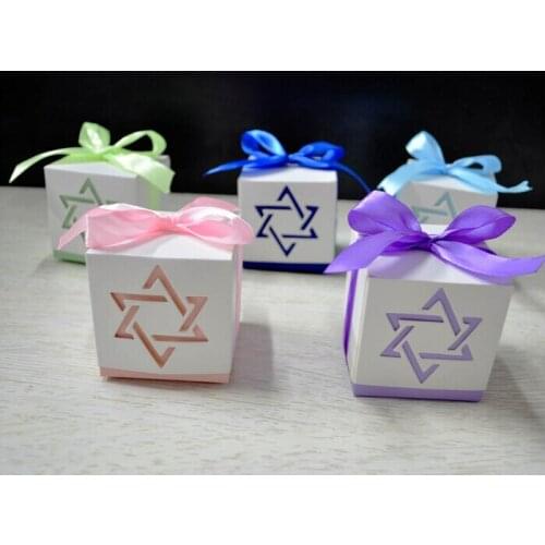 Free Shipping 50pcs/lot Hollow Out Star Candy Box With Ribbon Size 6cm Wedding Favor Popular and Originality