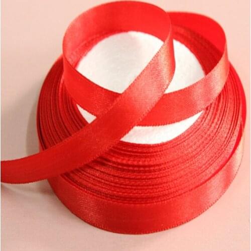 Free Shipping Top Quality 3'8" 10mm Single Face Satin Ribbons 25Yards For Wedding Decoration