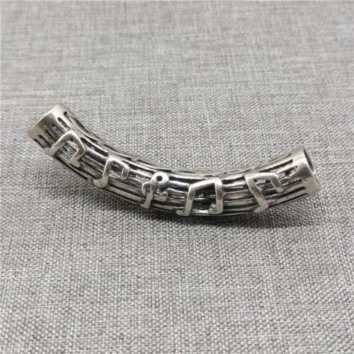 925 Sterling Silver Musical Note Music Tube Bead Large Hole 6mm