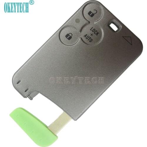 OkeyTech 3 Buttons Remote Key Card Shell Case Smart Card Key Case For Renault Laguna with Insert Blade Blank Keyless Entry Fob