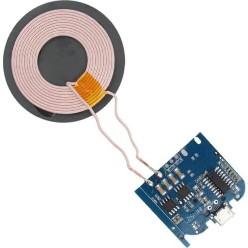 DC5V 1A Qi Standard Coil Wireless Charger Module Transmitter Base PCBA Board Universal Program Modification Style a Electric 75