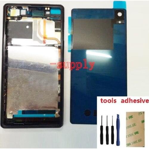 For Sony Xperia Z3V Verizon D6708 Housing Front Frame Chassis Bezel + Back Battery Cover + USB Charging Plug Cover+Sticker+Kits