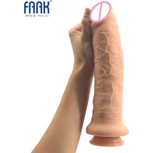 FAAK 11.2" silicone giant realistic dildo huge penis anal dildo large girth female masturbator suction skin color sex products