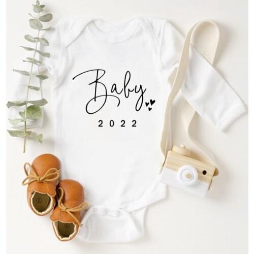 Cotton Baby 2022 Newborn Baby Bodysuits Autumn Long Sleeve Baby Rompers Body Baby Boys Girls Clothes Outfits Pregnancy Reveal