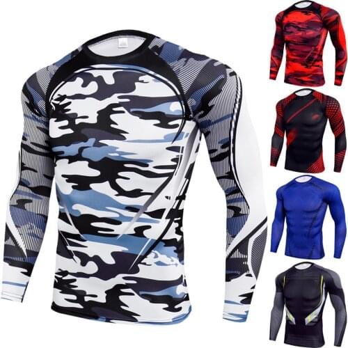 MMA Compression T-shirts Men Mma Rashguard Muay Thai Kickboxing T Shirts Mma Boxing Jerseys Long Sleeve Workout Sports Tracksuit