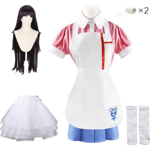 Danganronpa Mikan Tsumiki Cosplay Costume Halloween Carnival Ultimate Nurse Funny Costume Cafe Maid Uniform For Women