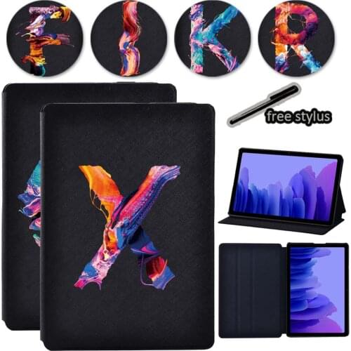For Samsung Galaxy Tab A7 10.4 Inch 2020 T500 T505 Fashion Cover Case Paint Letter Series Leather Tablet Case Tablet Accessories