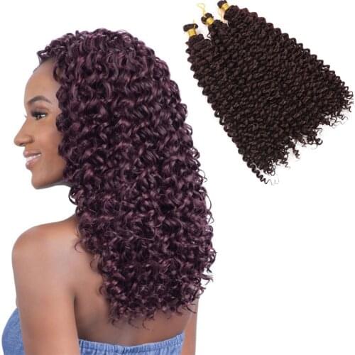 MOD DORA Water Wave Bundles For Women Ombre Synthetic Spring Crochet Braids Black Blonde Purple Twist Crochet Hair 14inch
