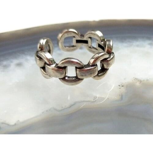 5pcs Hiphop Trendy Silver Plated Opening Adjustbale Ring Vintage Metal Minimalist Simple Design For Men Women Charms Jewelry Y