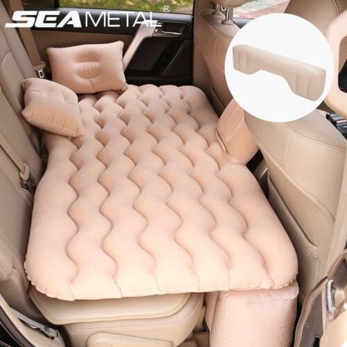 Inflatable Car Mattress Outdoor Camping Auto Inflatable Bed PVC Flocking Multi-functional Car inflatable Bed Car Goods Accessori