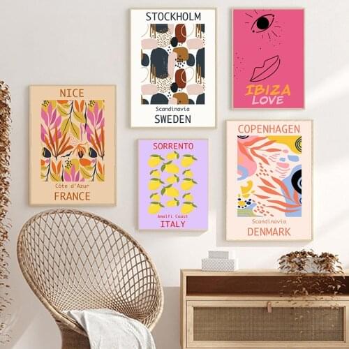Ibiza Love Amalfi Tulum France Barcelona Wall Art Canvas Painting Nordic Posters And Prints Wall Pictures For Living Room Decor