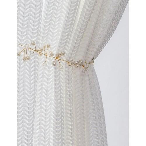 Delicate Jacquard Tulle Curtains for Living Room Luxury White Sheer Voile Window Draper for Bedroom Lace Cortina Para Sala