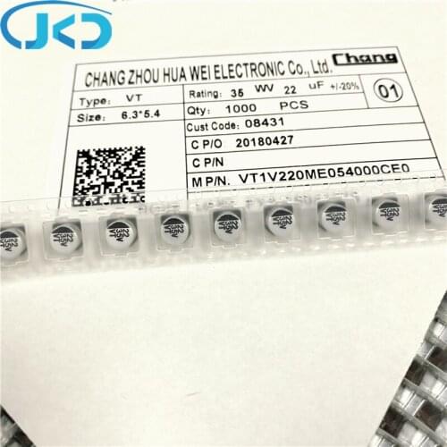 20pcs/50pcs New 22uF 35V 6.3x5.4mm Super Low ESR 35V22uF SMD Aluminum Electrolytic Capacitor High Quality 22UF35V SMD