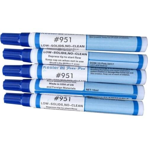 1pc 951 Soldering Rosin Flux Pen Low-solids Kester Cleaning-free Welding Pen For Solar Cell & Fpc/pcb 10ml Capacity