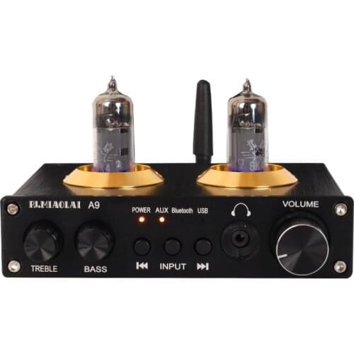 PJ MIAOLAI A9 6K4 Vacuum Bile Tube Preamplifier NE5532 AUX Bluetooth 5.0 USB RCA HIFI stereo Mini headphone amplifier