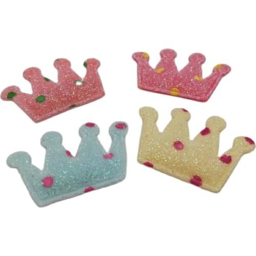 Sew on Glitter felt patches for clothes 2x3cm crown shape 20pcs/lot scrapbooking accessories