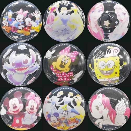 1pcs 20inch Transparent Bobo Balloon Mickey Mouse Disney Princess Printing Balloon Wedding Birthday Baby Shower party Decoration