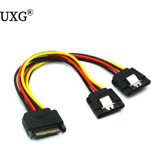 SATA Power Cable Splitter Molex 4pin Male to Serial ATA 15pin x 2 Female Splitter Y Hard Drive Cables for Bitcoin Miner Mining