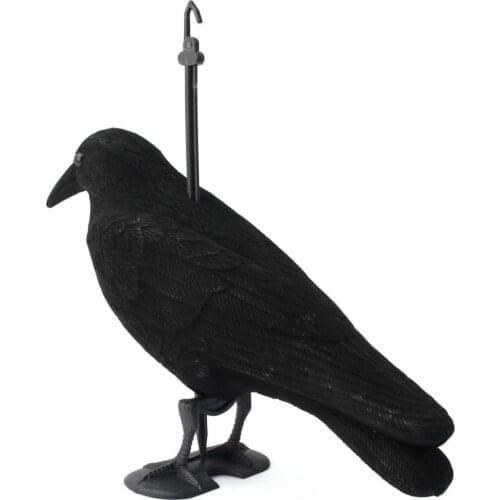 MagiDeal Garden Flocked Realistic Lifesize Artificial Crowdecoys Mold for Hunting Garden Flocked Crow Halloween Prop Crow