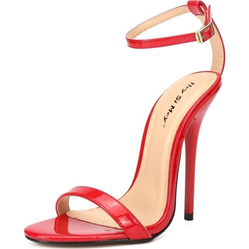 Sexy Ankle Straps Womens Sandals High Heels Large Size 11 Black White Gladiator Sandals Womens Summer Stripper Shoes