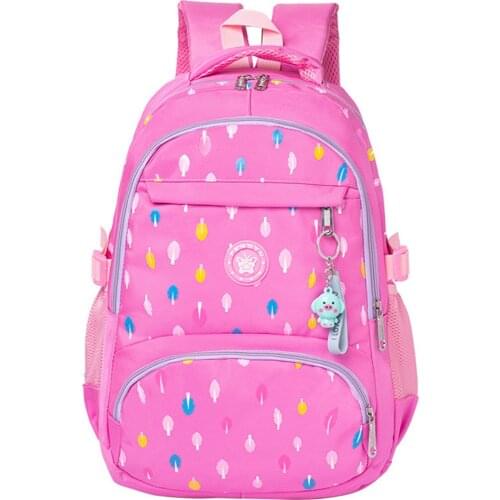 Lovely pink School Bags for Girls Schoolbag Large Capacity Lady Printing Backpack Nylon Casual Rucksack Kids Book Bag Mochilas