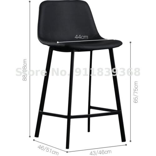 Nordic Leather Bar Chair Family Leisure High Stool Iron Bar Chair Modern Simple Fashion Front Desk Bar Chair
