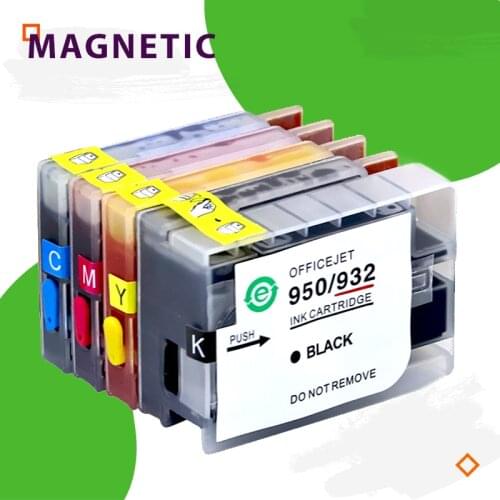 Magnetic Compatible Refillable Full Ink Cartridge For HP932 932XL For HP Officejet 7110 7610 7612 Printers