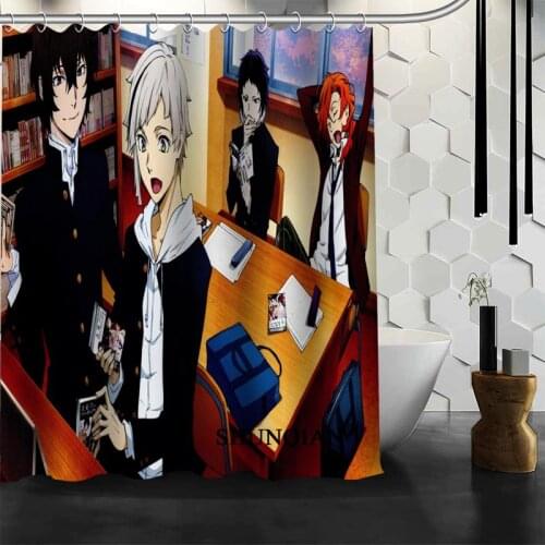 Custom Bungou Stray Dogs Shower Curtain 12 Hooks For The Bathroom High Quality Polyester Fabric Bath Curtain 3D Printing