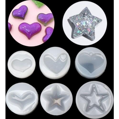Heart Star Shape Jewelry Mold Silicone Epoxy Resin Casting Pendant Crystal Molds