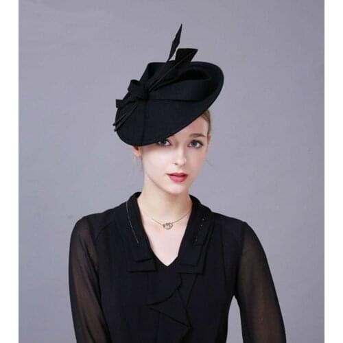 Catwalk Fascinators Winter Hats For Women Chic Hairband Party Wool Felt Pillbox Hat Church Wedding Dress Ladies Formal Fedoras