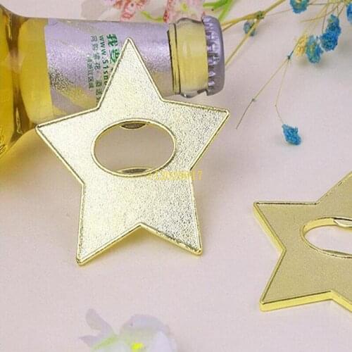 "Gold star "beer Metal bottle opener 50pcs/lot wedding favors and gifts Married game Mens Gift