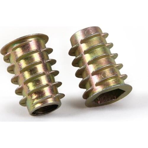 10/20/30/50Pcs M4 M5 M6 M8 M10 Zinc Alloy Thread For Wood Insert Nut Flanged Hex Drive Head Furniture Nuts