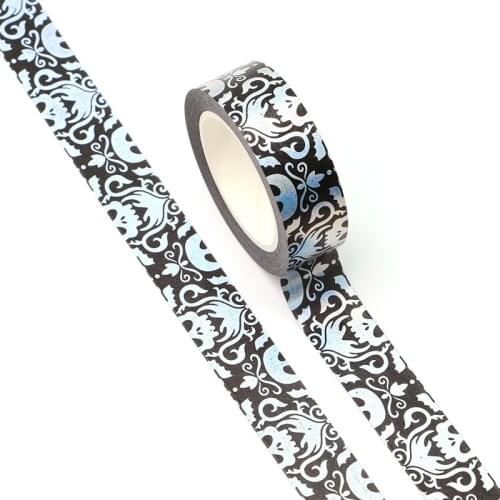 Wholesale 10pcs/Lot Decorative Silver Foil Skull Halloween Washi Tapes Bullet Journal Adhesive Masking Tape Cute Stationery
