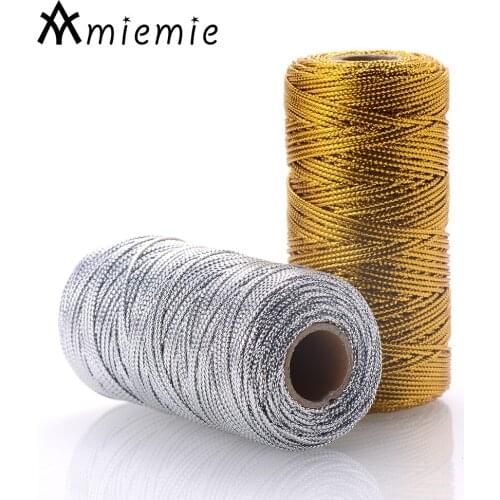 1.5mm 100m Gold Silver Rope String Macrame Cord Rope Ribbon Crafts DIY For Sewing Twine Twisted Thread Home Textile Decoration