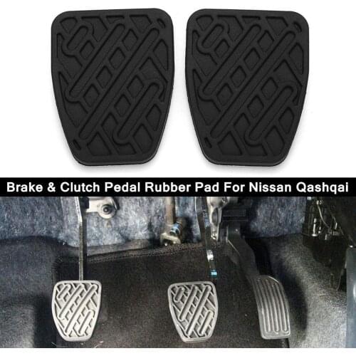 2Pcs Rubber Brake Pedal Clutch Pads Cover Replacement Parts for Nissan Qashqai